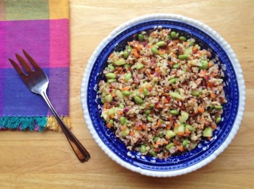 Brown Rice And Edamame Salad With Lime Vinaigrette Juggling With Julia 9494